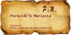 Porkoláb Marietta névjegykártya